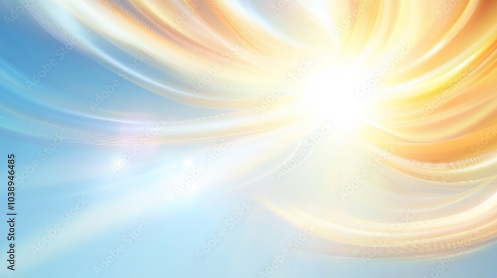 Radiant sunlight bursts through a soft blue sky, creating swirling patterns of light and warmth, embodying the essence of summer. Radiant sunlight bursts through a soft blue sky, creating swirling patterns of light and warmth, embodying the essence of summer.