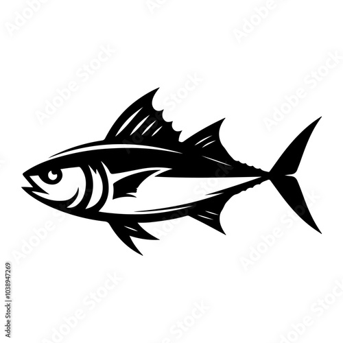 a single fish silhouette vector