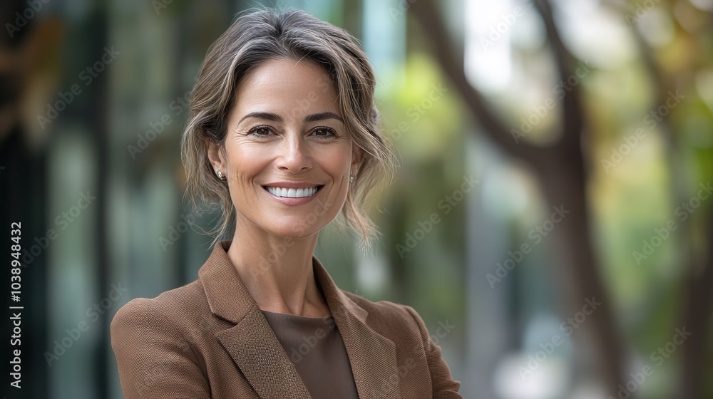 Happy smiling mature middle aged professional business woman manager executive Happy smiling mature middle aged professional business woman manager executive