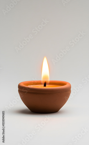 Small Traditional Clay Lamp (Diya): A Symbol of Light and Celebration in Indian Festivals