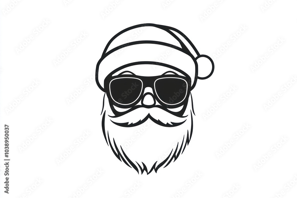 Santa Claus sporting sunglasses and a hat in a trendy vector illustration. Santa Claus sporting sunglasses and a hat in a trendy vector illustration.