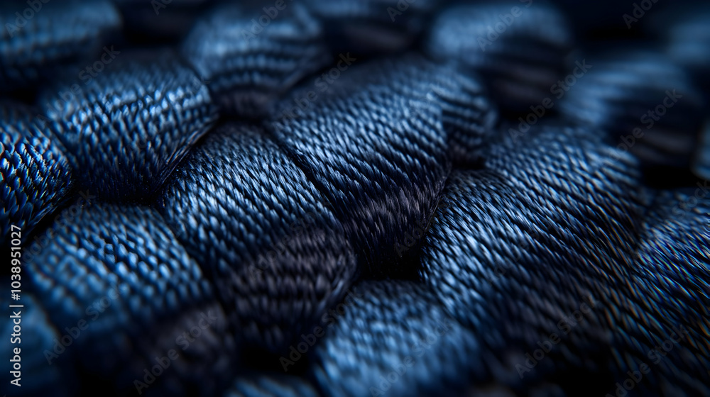 Abstract Macro Photo of Blue Woven Fabric Abstract Macro Photo of Blue Woven Fabric