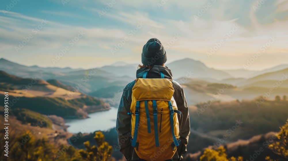 A minimalist travel scene a solo adventurer embracing nature s beauty and the spirit of exploration A minimalist travel scene a solo adventurer embracing nature s beauty and the spirit of exploration