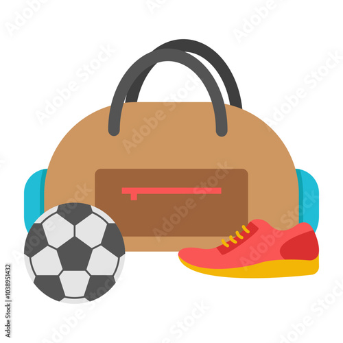 Conceptual flat design icon of sports accessories 


