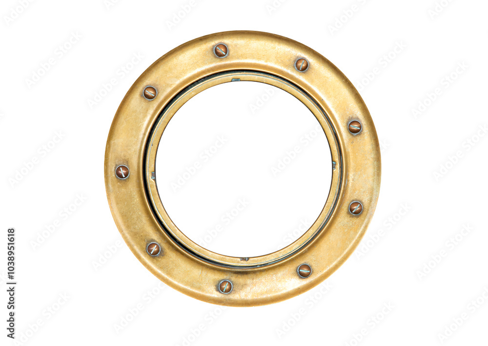Obraz premium Round pothole isolated on white