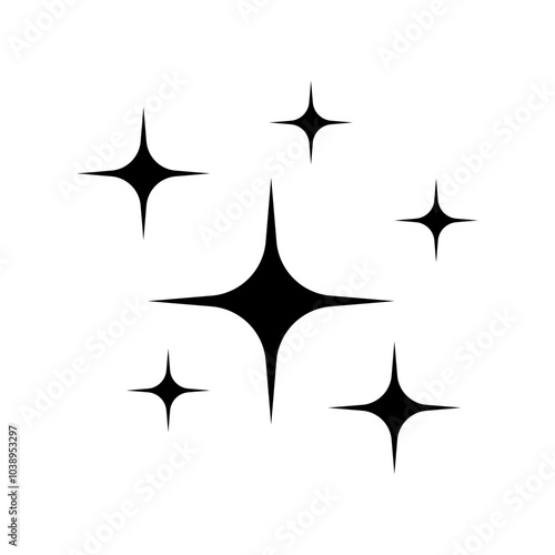 Shine icon. Twinkle star icon. Clean star icon.