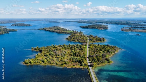 Wallpaper Mural Bird eye view of St. Laurent River at Long Sault Parkway Torontodigital.ca