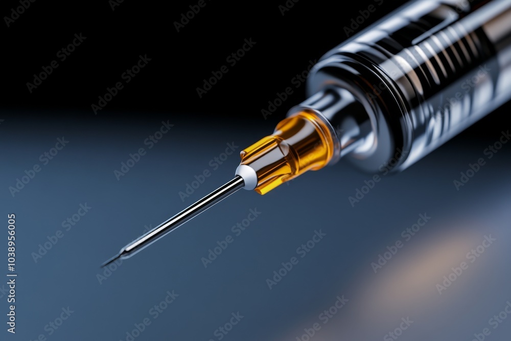 Syringe in clean white space, with subtle shadowing and sleek, modern lines Syringe in clean white space, with subtle shadowing and sleek, modern lines