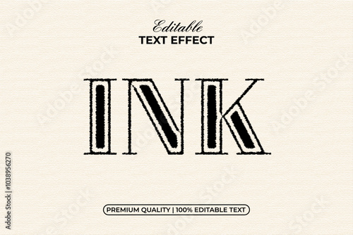 Ink Text Effect Style. Editable Text Effect.