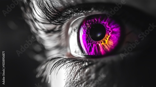 Enchanting Violet Iris Close-up with Dark Shadows and Surreal Color Contrast.Generative AI
魅惑の紫虹彩 - 闇と超現実的なカラーコントラスト photo