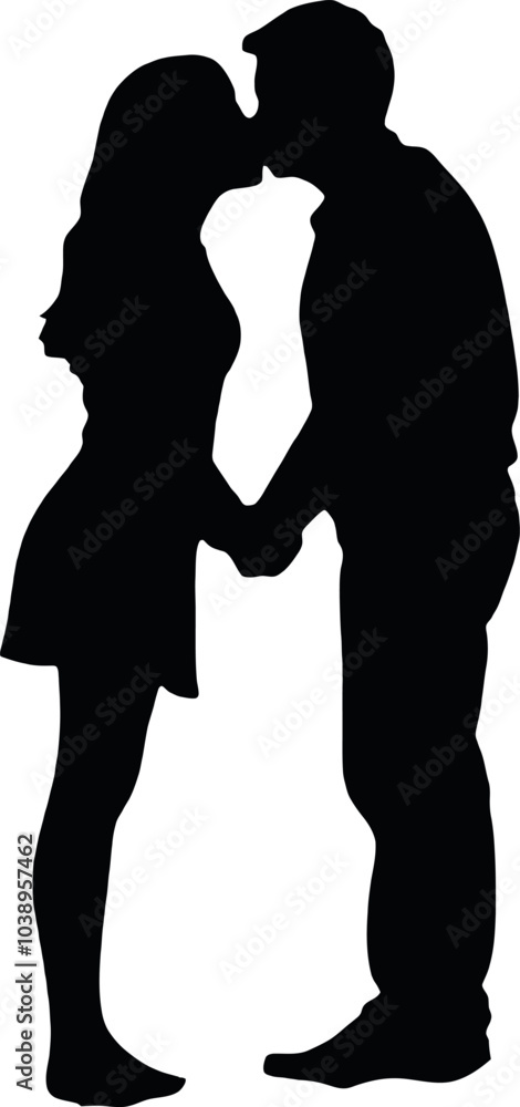 A silhouette of a couple embracing each other vector silhouette A silhouette of a couple embracing each other vector silhouette