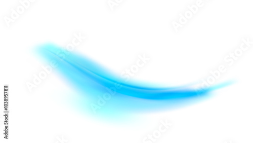 Abstract blue soft smoky transparent neon shine over white background. Vector illustration