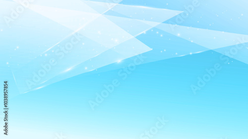 Blue shattered glass with bright edge light effects - geometrical abstract hi-tech background. Futuristic triangle layout template. Vector illustration