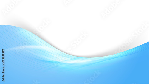 Blue wave pattern abstract modernistic background with border and space for text. Vector illustration