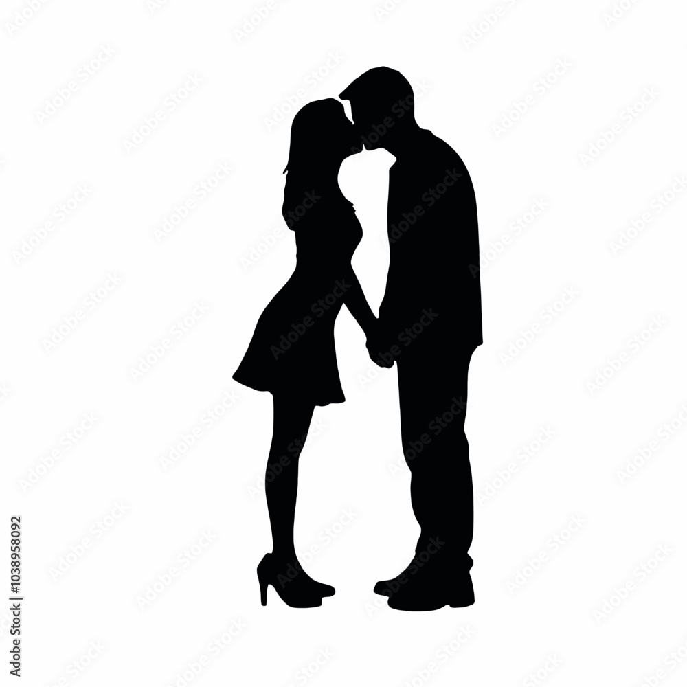 A silhouette of a couple embracing each other vector silhouette A silhouette of a couple embracing each other vector silhouette