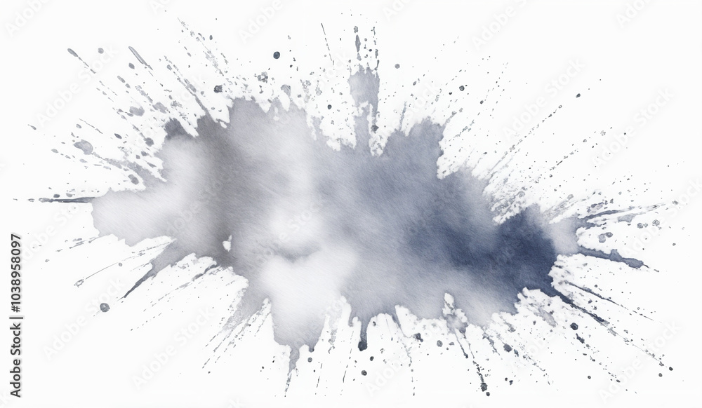 Obraz premium Silver watercolor splash on white
