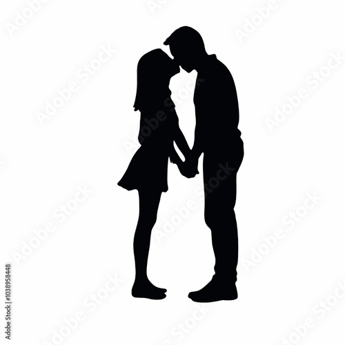 Wallpaper Mural A silhouette of a couple embracing each other vector silhouette Torontodigital.ca