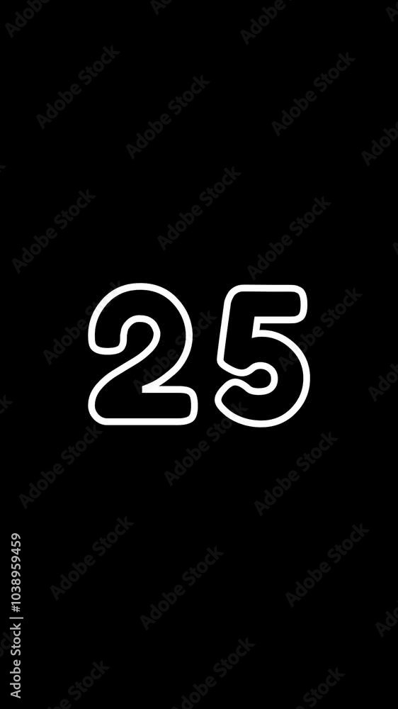 Countdown numbers 30 to 0 animation, timer icon, counts the number, counts digits, modern countdown time. Black background Countdown numbers 30 to 0 animation, timer icon, counts the number, counts digits, modern countdown time. Black background