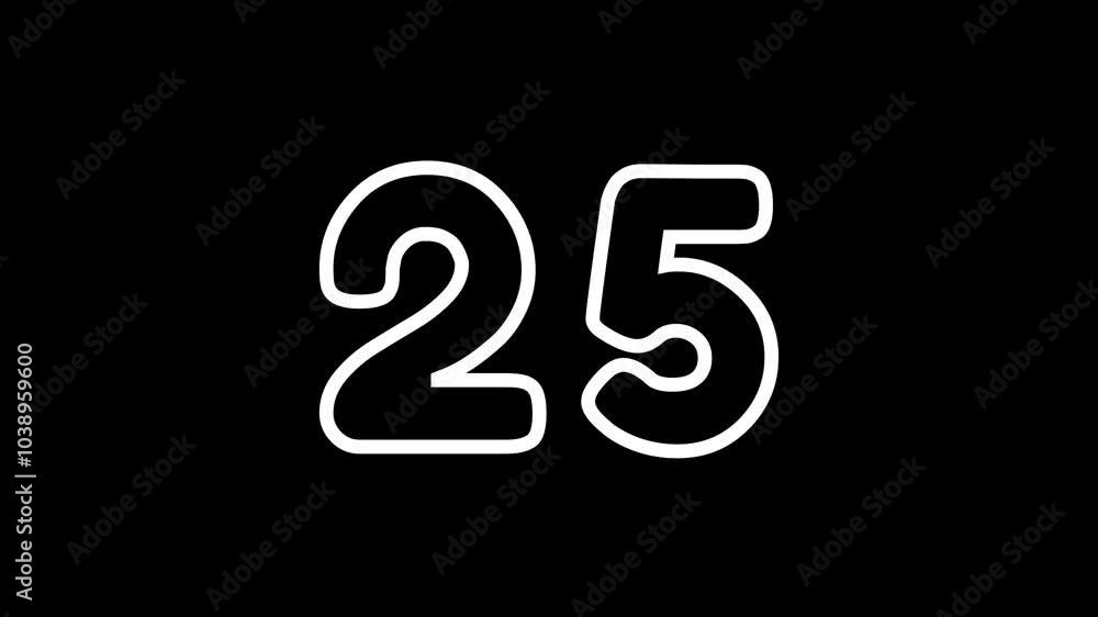 Countdown numbers 30 to 0 animation, timer icon, counts the number, counts digits, modern countdown time. Black background Countdown numbers 30 to 0 animation, timer icon, counts the number, counts digits, modern countdown time. Black background