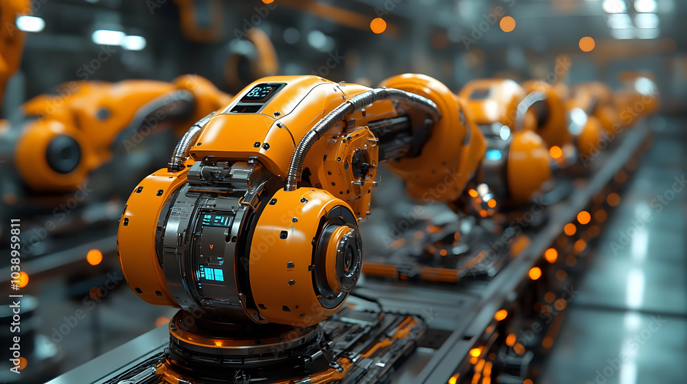 Industrial Robotic Arm 3D Illustration Industrial Robotic Arm 3D Illustration