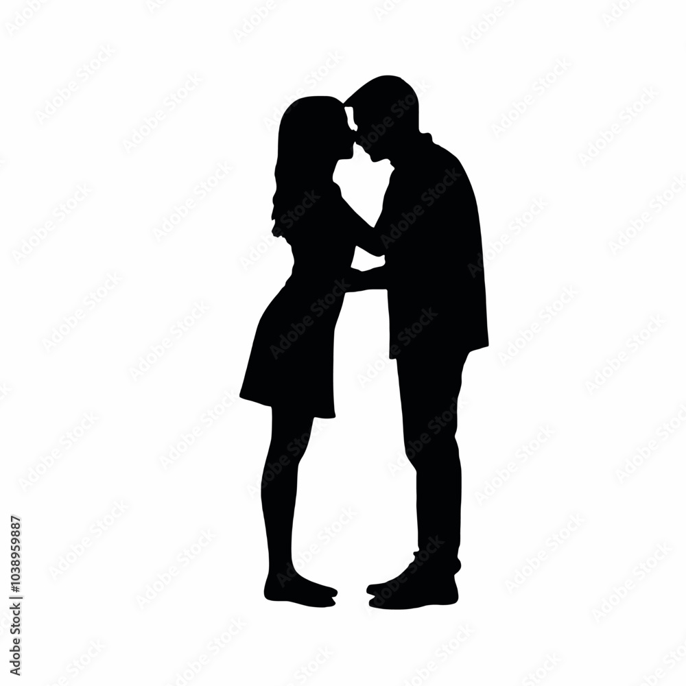 A silhouette of a couple embracing each other vector silhouette A silhouette of a couple embracing each other vector silhouette
