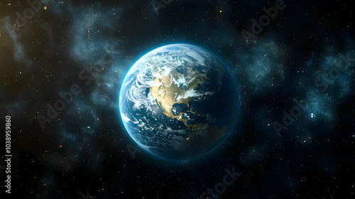 Planet Earth in Space - 3D Illustration