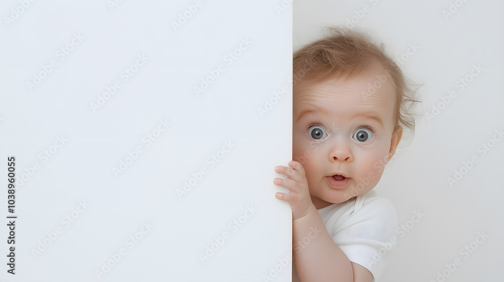 Surprised Baby Girl Cautiously Peeking Around a Corner: Capturing Innocence and Curiosity in Childhood Surprised Baby Girl Cautiously Peeking Around a Corner: Capturing Innocence and Curiosity in Childhood