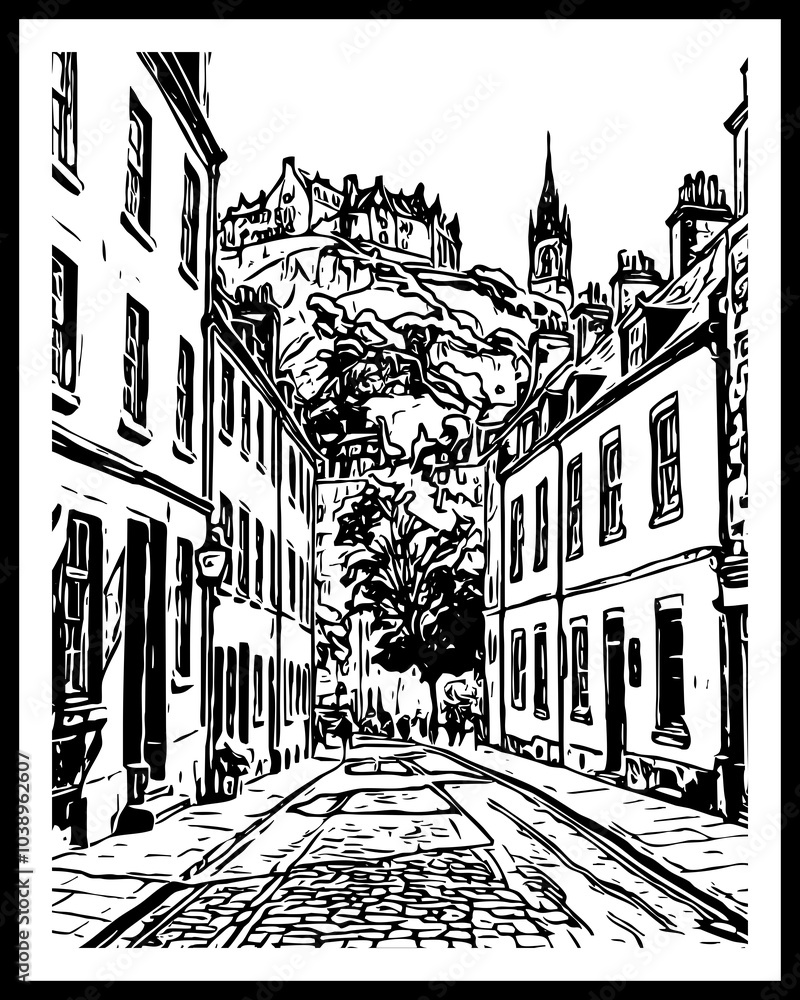 City Architecture. Black and white illustration. Printable pattern for wall decorations. City Architecture. Black and white illustration. Printable pattern for wall decorations.
