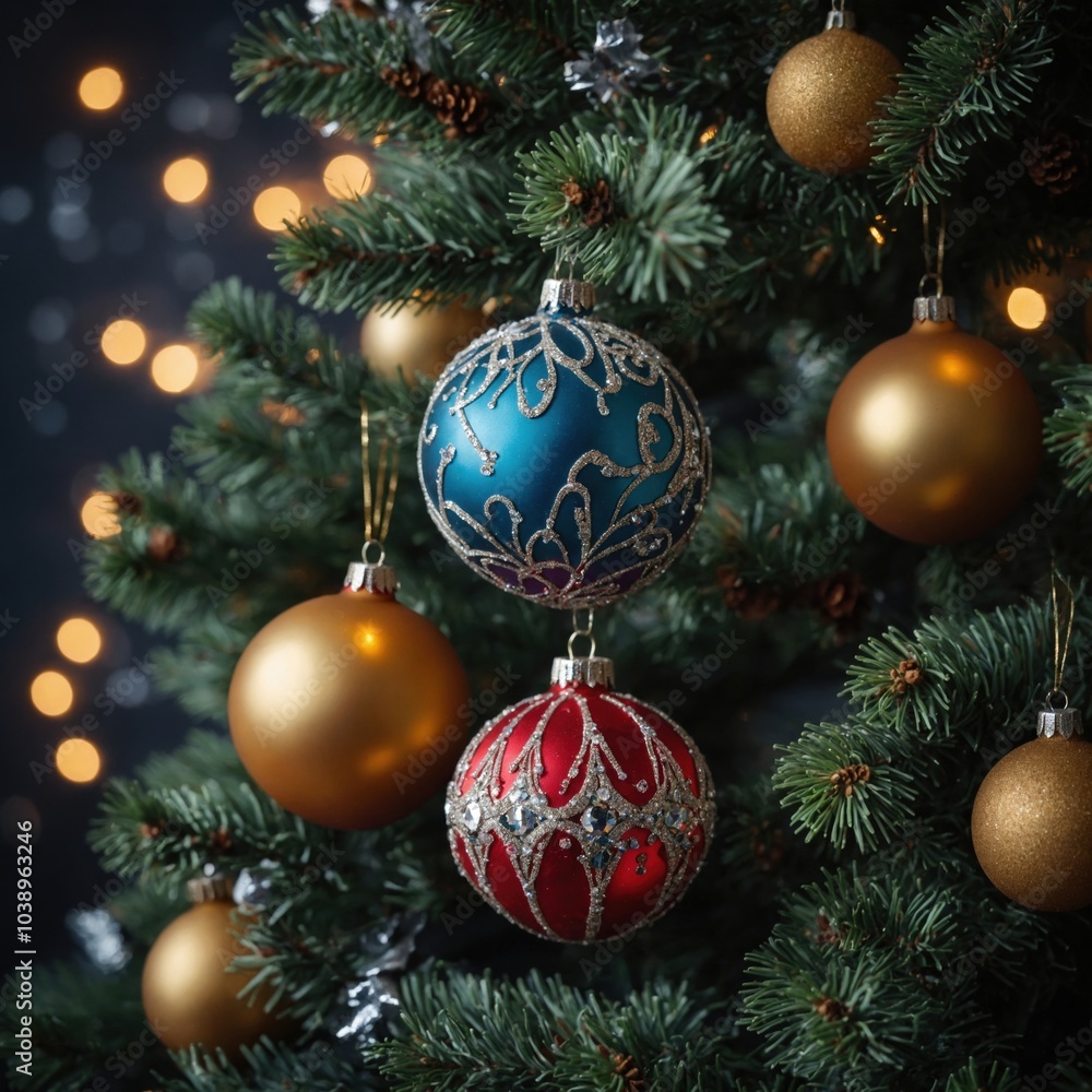 Joyful toys make the Christmas tree festive Joyful toys make the Christmas tree festive