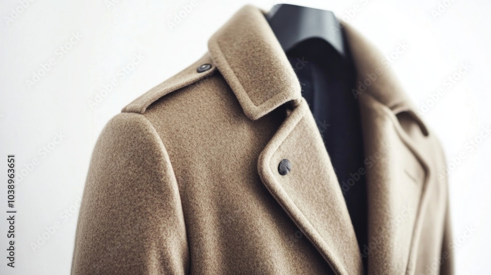 A modern wool peacoat with a tailored fit, offering timeless style for winter A modern wool peacoat with a tailored fit, offering timeless style for winter