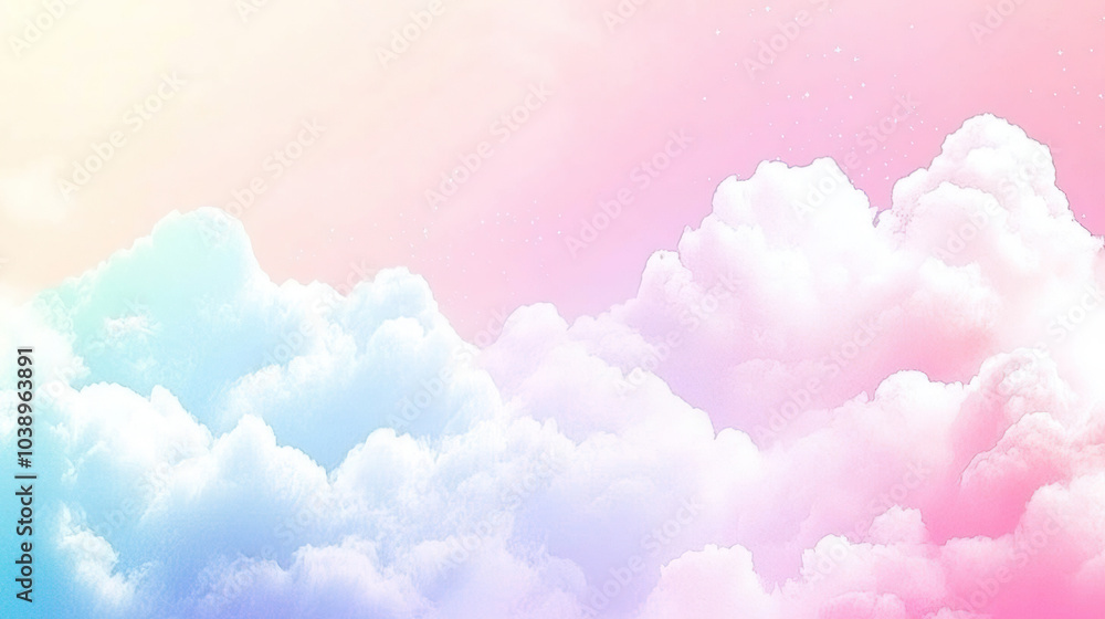 Pastel-colored clouds in a dreamy sky. AI-generated. Pastel-colored clouds in a dreamy sky. AI-generated.