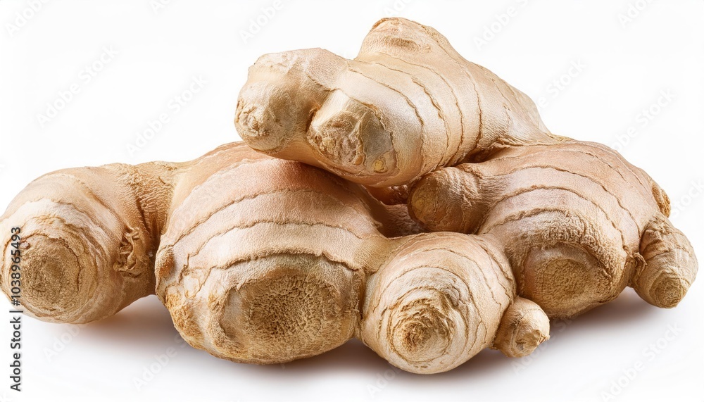 Fresh Ginger Root Isolated on White Background – Full Depth of Field Fresh Ginger Root Isolated on White Background – Full Depth of Field