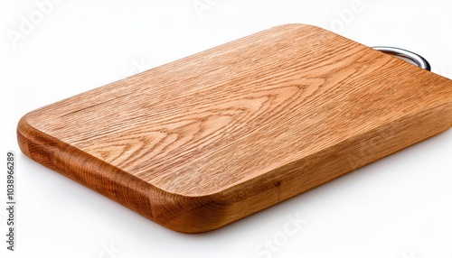 Wooden Cutting Board Isolated on White Background Full Depth of Field