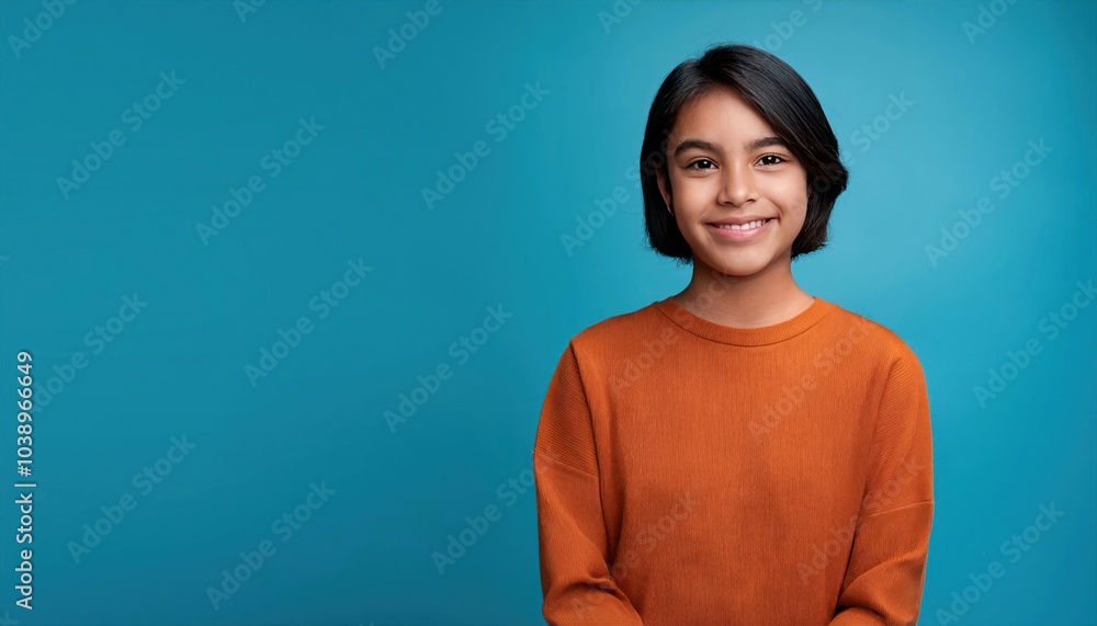Fototapeta premium Indian Young Attractive Girl with Short Hair – Happy and Positive Smile