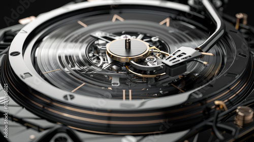 create a beautiful mix of a turntable and a luxurious tourbillon mechanical watch