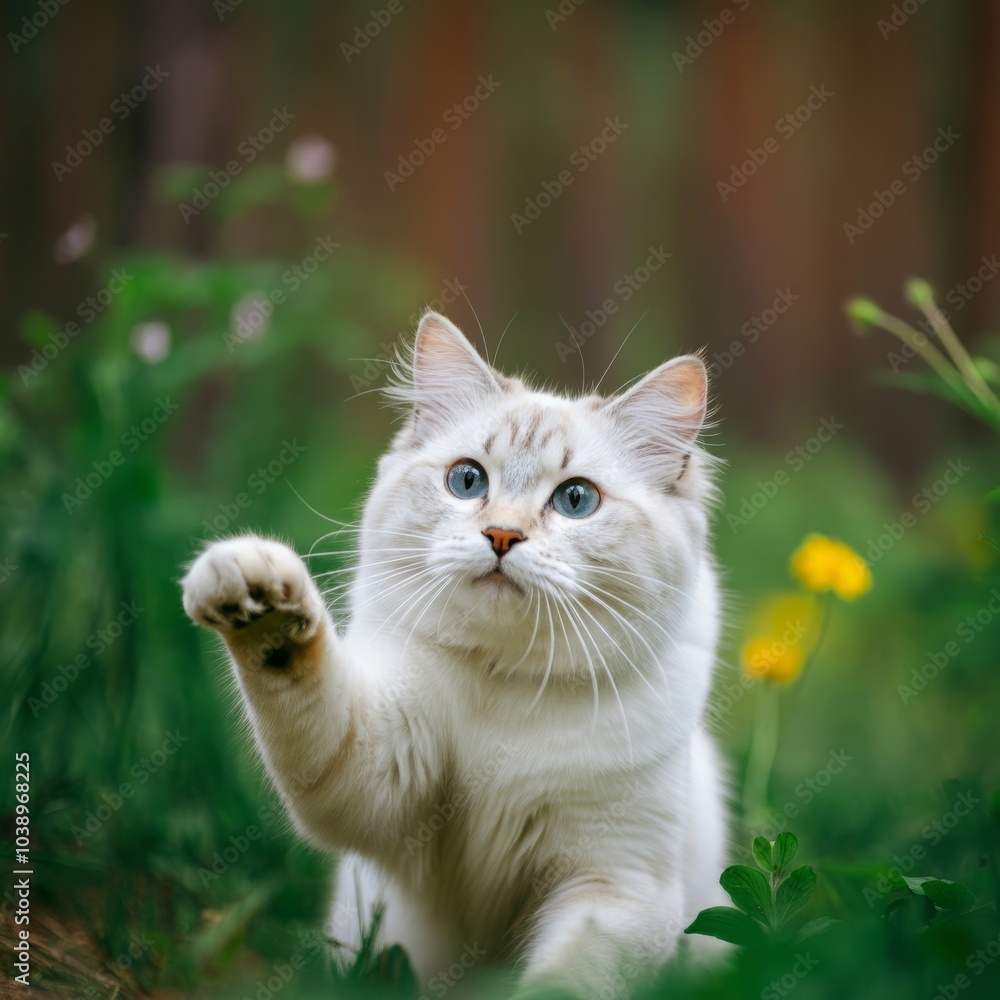Fototapeta premium Beautiful Kitten with Nature Background