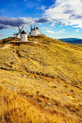 Windmills of the Spanish municipality of Consuegra, in the province of Toledo. photo