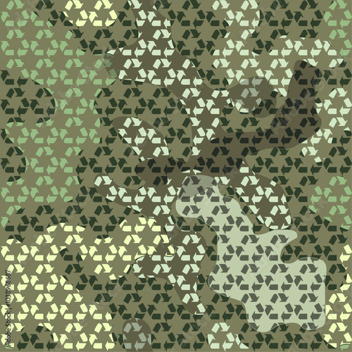 camouflage recycling pattern seamless photo