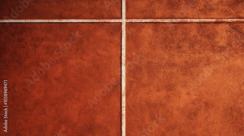 A tennis court's clay surface texture, outdoor setting with warm sunlight, Classic style