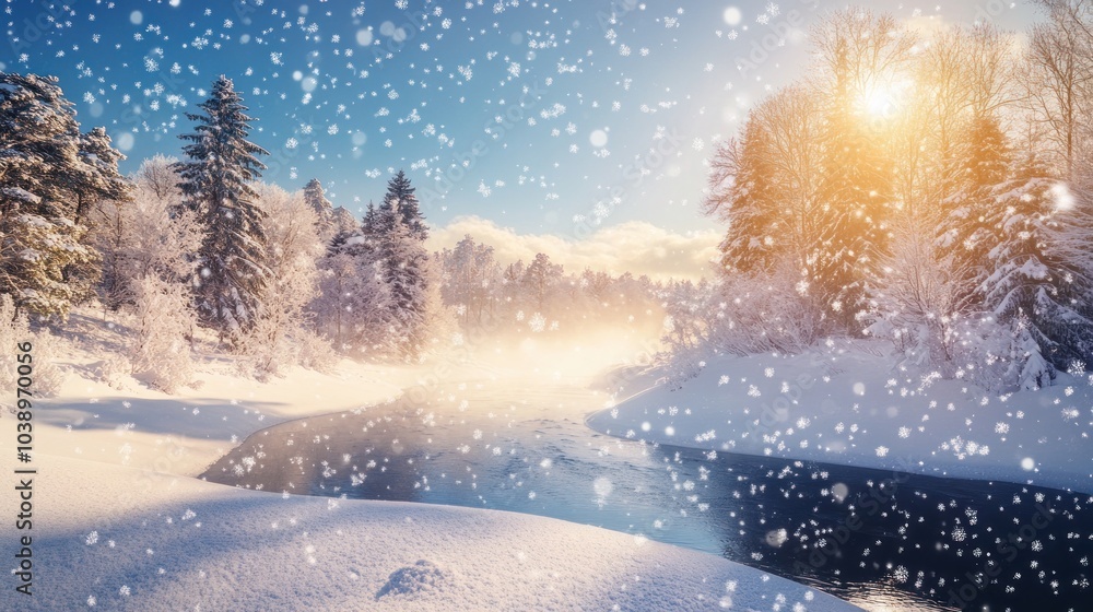Fototapeta premium Snowy River Landscape