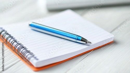 "doctor's notebook and pen on white table, clinical documentation 