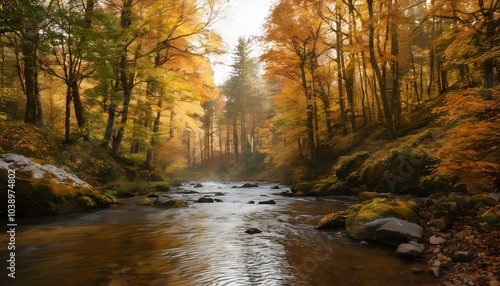 River in the forest in Autumn