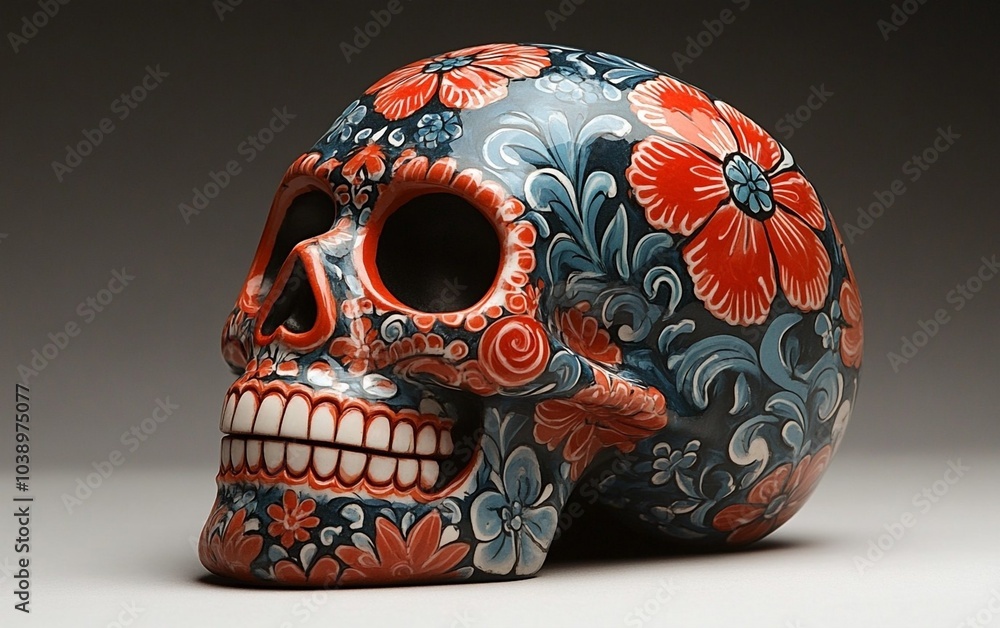 Vibrant Floral Skull with Blooming Flowers.
Vibrant Floral Skull with Blooming Flowers.