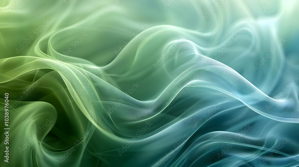 Abstract Background with Green and Blue Wavy Lines Abstract Background with Green and Blue Wavy Lines