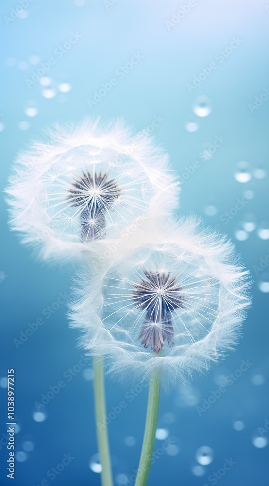 Dandelion on blue background Dandelion on blue background