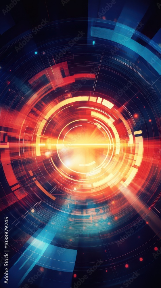 Fototapeta premium Futuristic Arrows and Circles on Abstract Background.