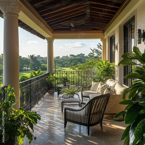 Leisurely Charm at the Golf Resort Veranda with Lush Greenery