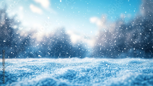 Wallpaper Mural Winter christmas sky Soft snowflakes falling on snowdrifts. Beautiful atmospheric lighting. Torontodigital.ca