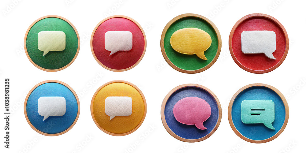 Colorful Speech Bubbles on Circular Backgrounds, PNG collection, set bundle, isolate on transparent or white background Colorful Speech Bubbles on Circular Backgrounds, PNG collection, set bundle, isolate on transparent or white background