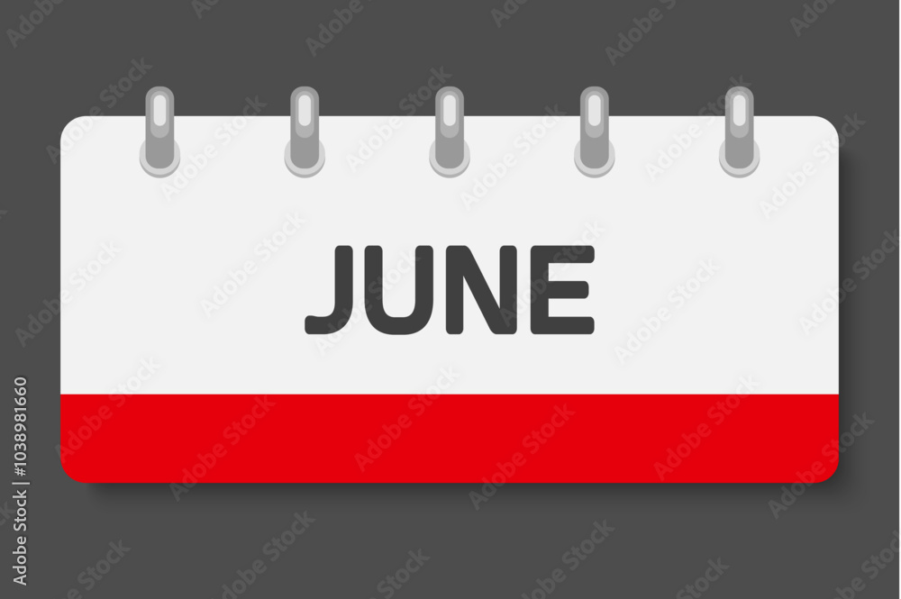 Vector template icon page calendar - June Vector template icon page calendar - June